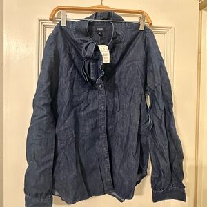 NWT J. Crew Indigo Chambray Blouse